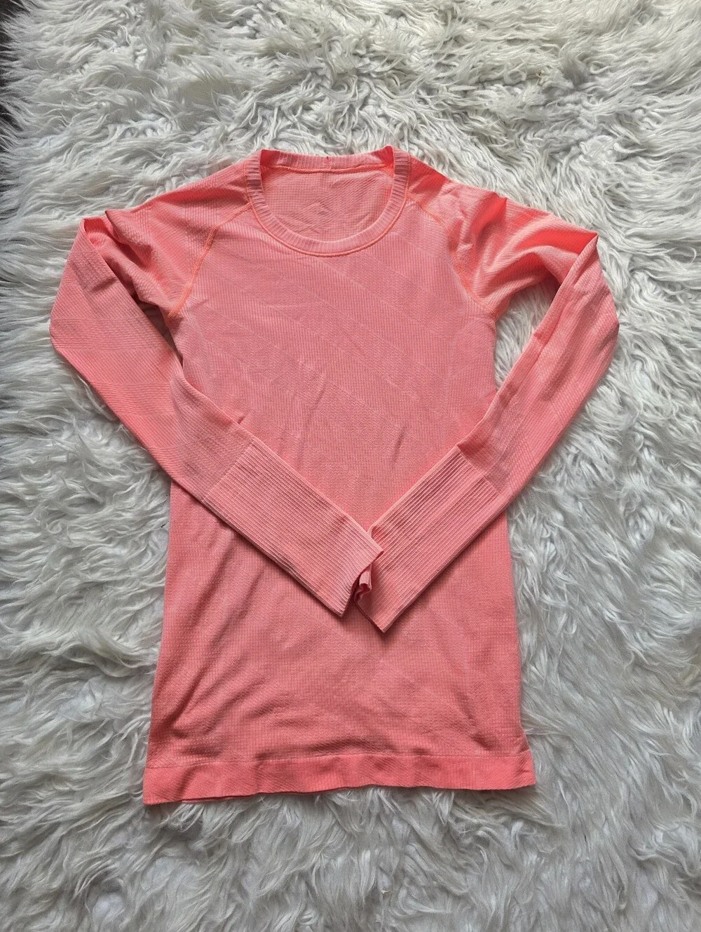 lululemon athletica Coral Pink Long-Sleeve Crew Sweater
